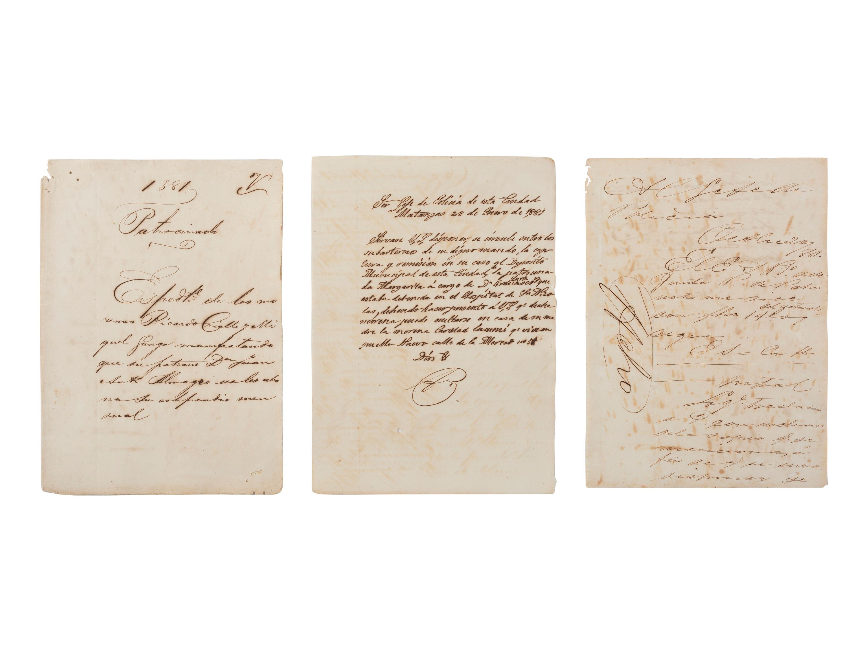 [ENSLAVEMENT & ABOLITION]. A group of 29 assorted Cuban documents, some involving enslaved persons.