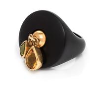 A Yellow Gold, Multigem and Resin Ring, 5.00 dwts.