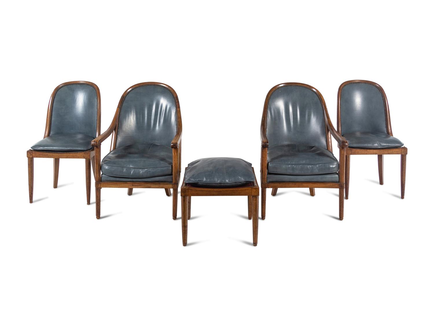 A Set of Four Directoire Walnut Chairs