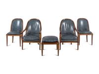 A Set of Four Directoire Walnut Chairs