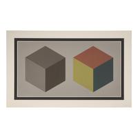 Sol LeWitt (American, 1928-2007) — Double Cubes in Grays and Colors Superimposed , 1989