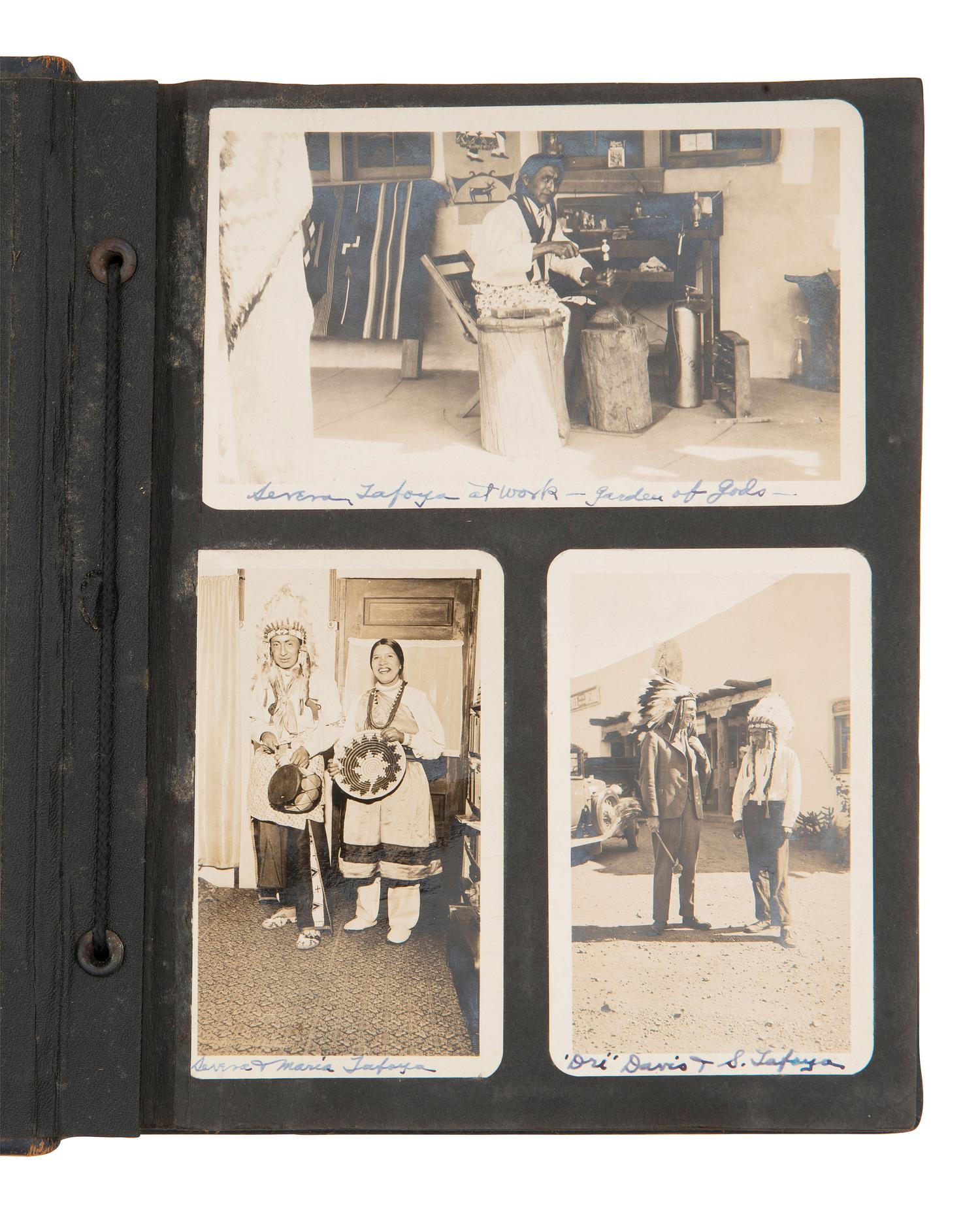 [WESTERN AMERICANA - NATIVE AMERICANS]. Photo albums documenting Rev. William L. Earl's travels in the American west, incl. views of the Ignacio Indian Boarding School and Pueblo artisans Severo and Maria Tafoya.