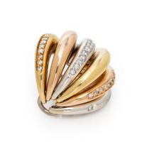Damiani, 'Gaia' Tricolor Gold and Diamond Ring