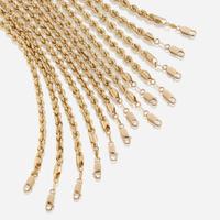 A collection of thirteen fourteen karat gold necklaces