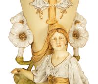 A Pair of Royal Dux Porcelain Figural Vases