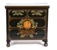 A Vintage Painted Nautical Chest Height 37 x width 37 1/2 x depth 16 1/2 inches. — 19TH/ 20TH CENTURY