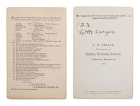 CHOATE, John N. (1848-1902), photographer. 2 cabinet cards of students at Carlisle School.