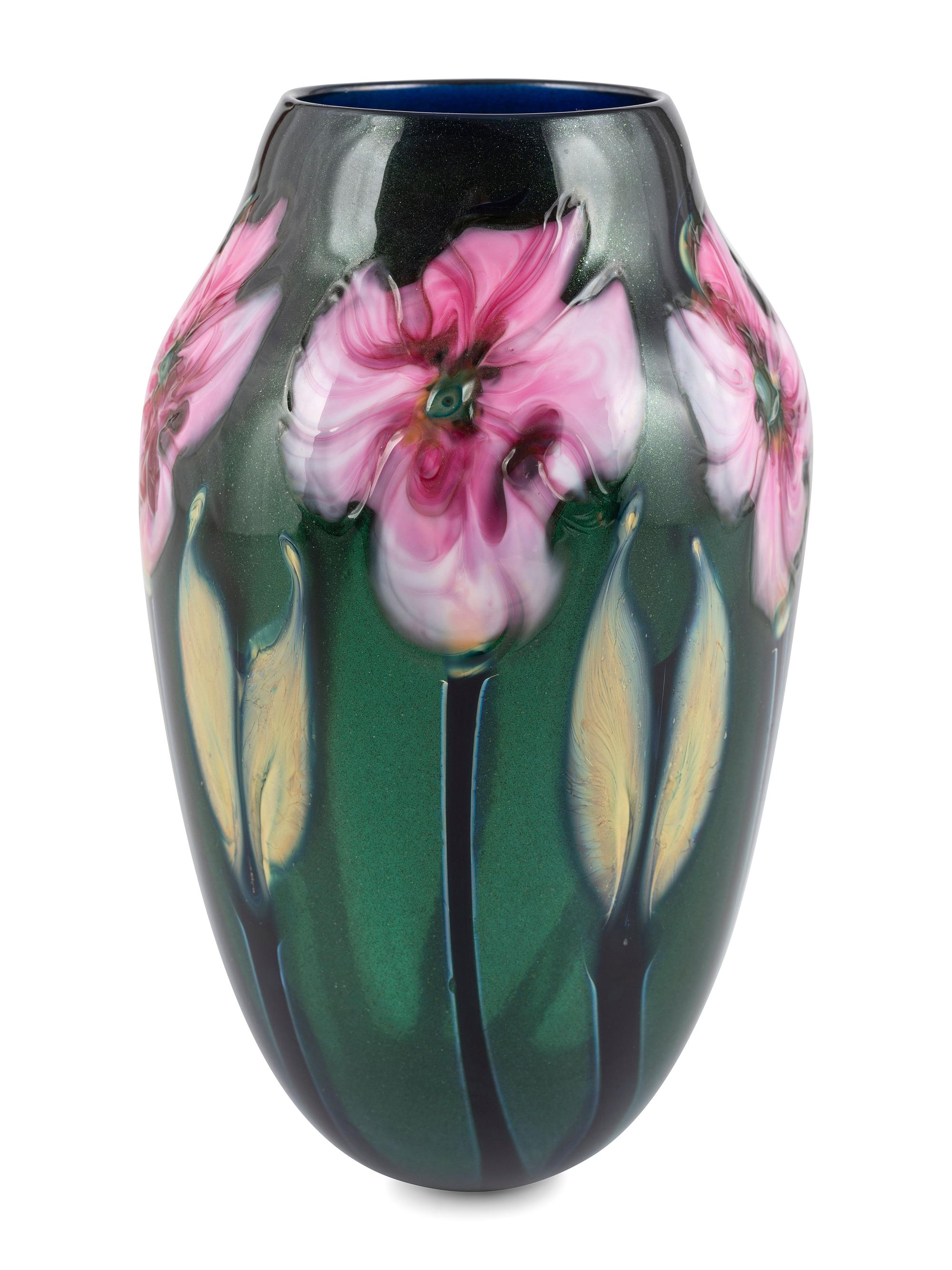 A Charles Lotton Multi-Flora Glass Vase