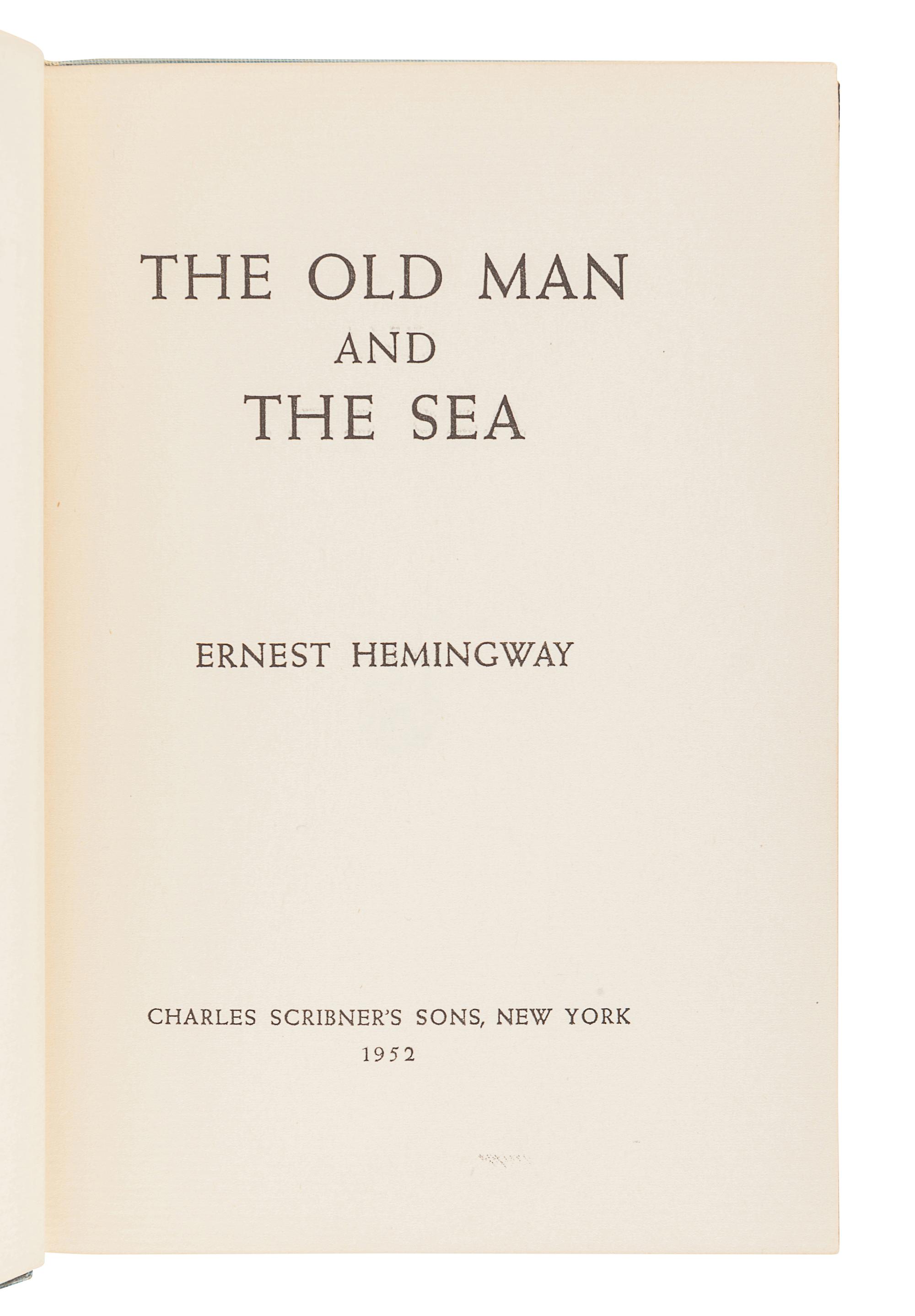 HEMINGWAY, Ernest (1899-1961). The Old Man and the Sea. New York: Charles Scribner's Sons, 1952.