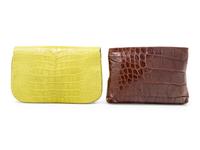 Two Designer Alligator Bags: One Lana Marks Clutch and One Bottega Veneta Clutch