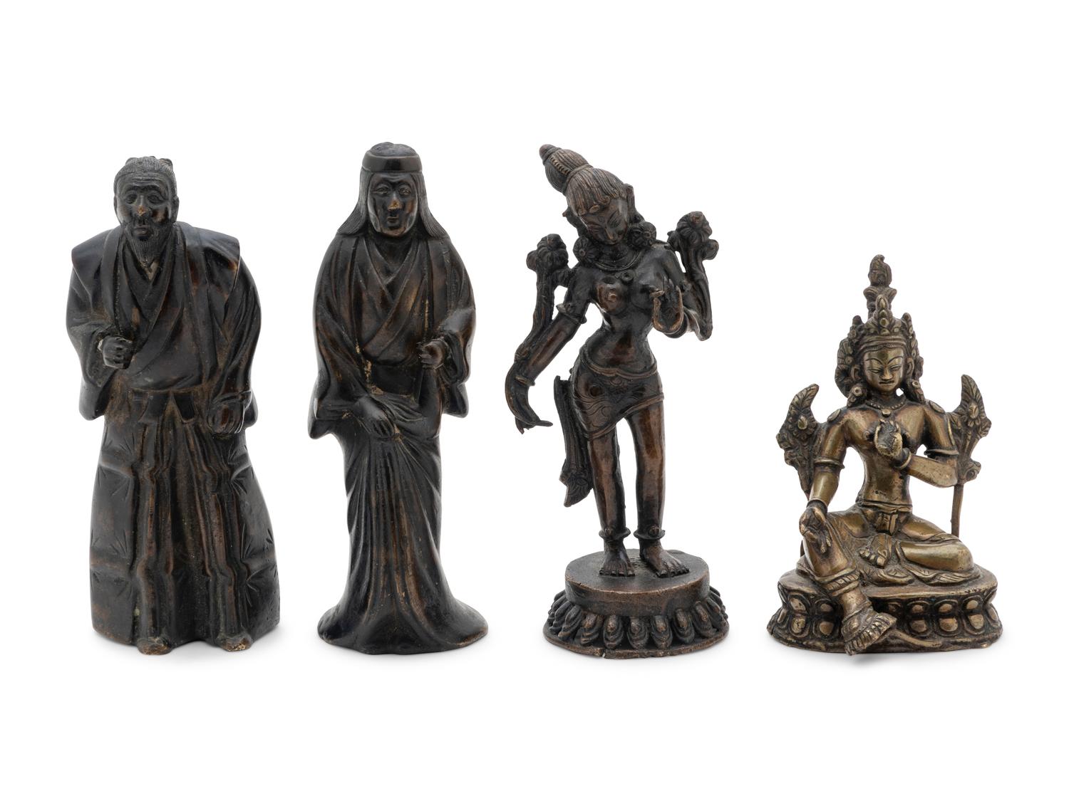 Four Asian Bronze Figures