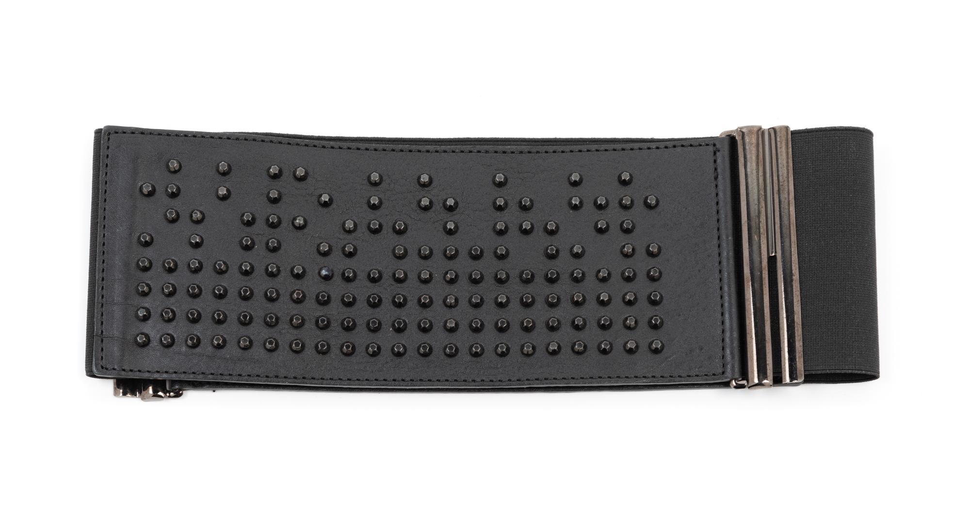 A Balmain Black Studded Leather Belt, 1980-90s