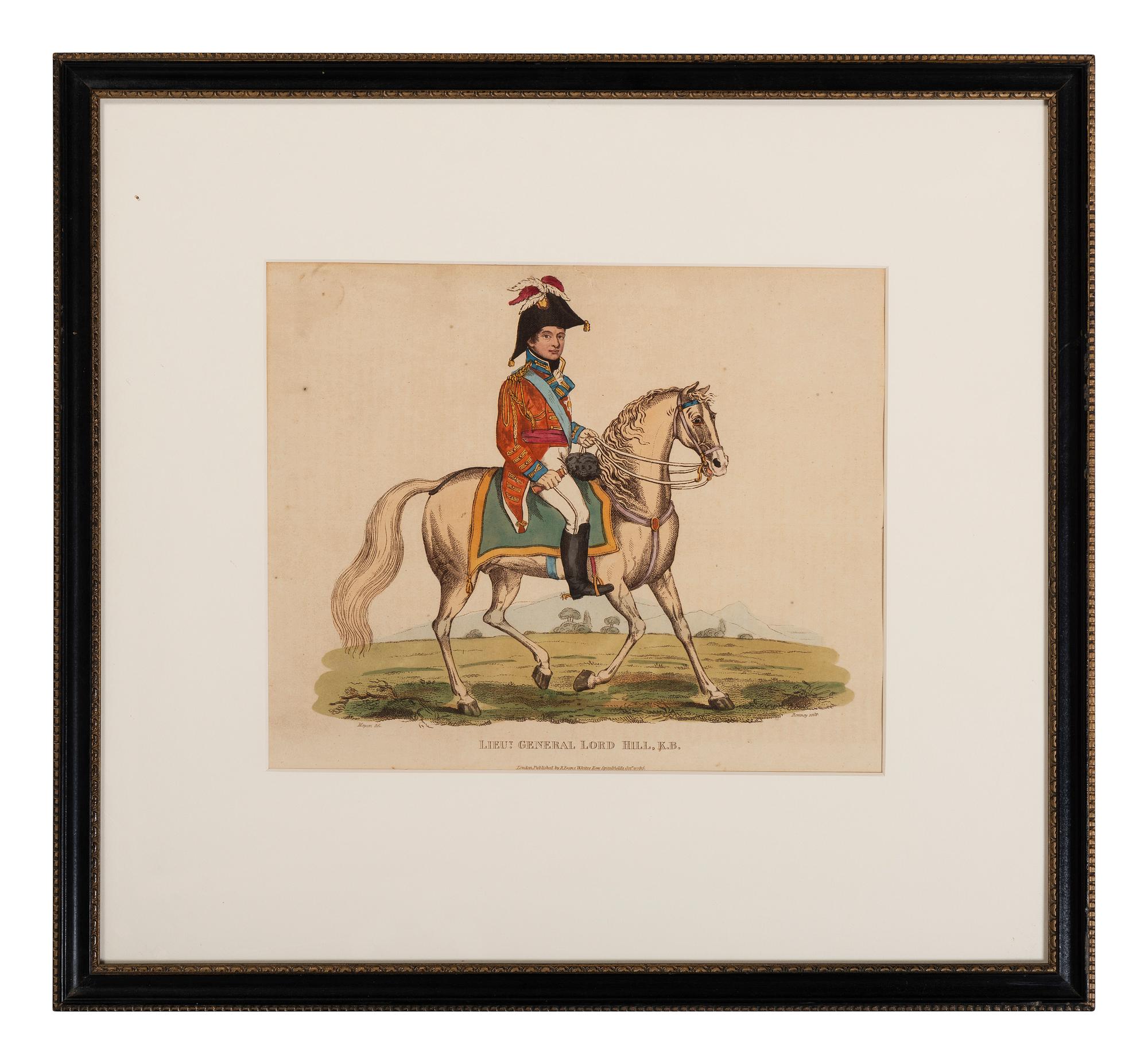 Six Hand-Colored Engravings of Napoleonic Wars Commanders