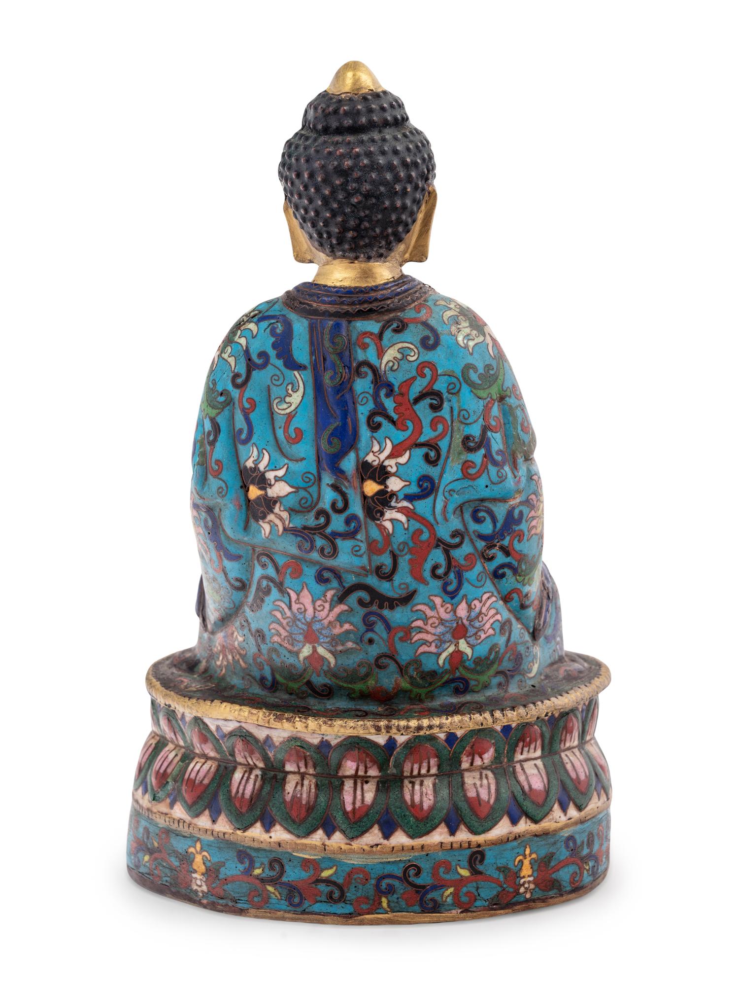 A Chinese Cloisonné Enamel Figure of Buddha Shakyamuni