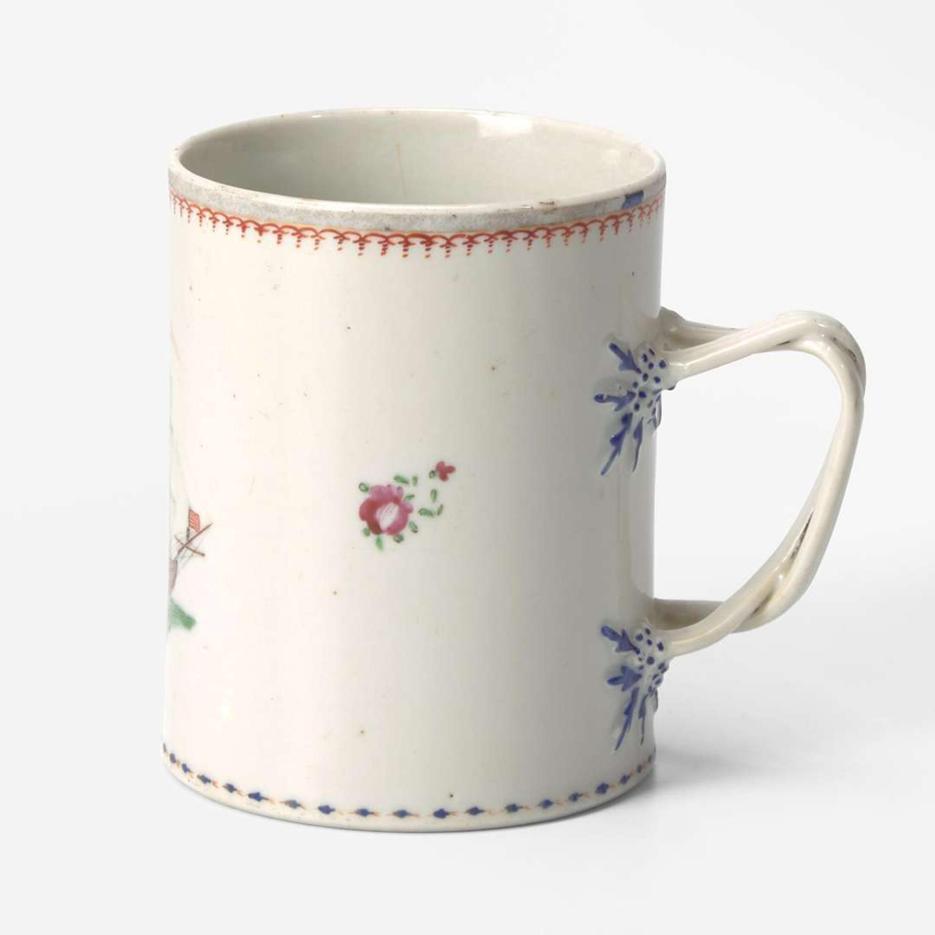 A Chinese Export porcelain mug made for the American market late 18th / early 19th century