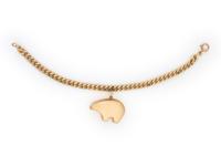 YELLOW GOLD BEAR CHARM BRACELET