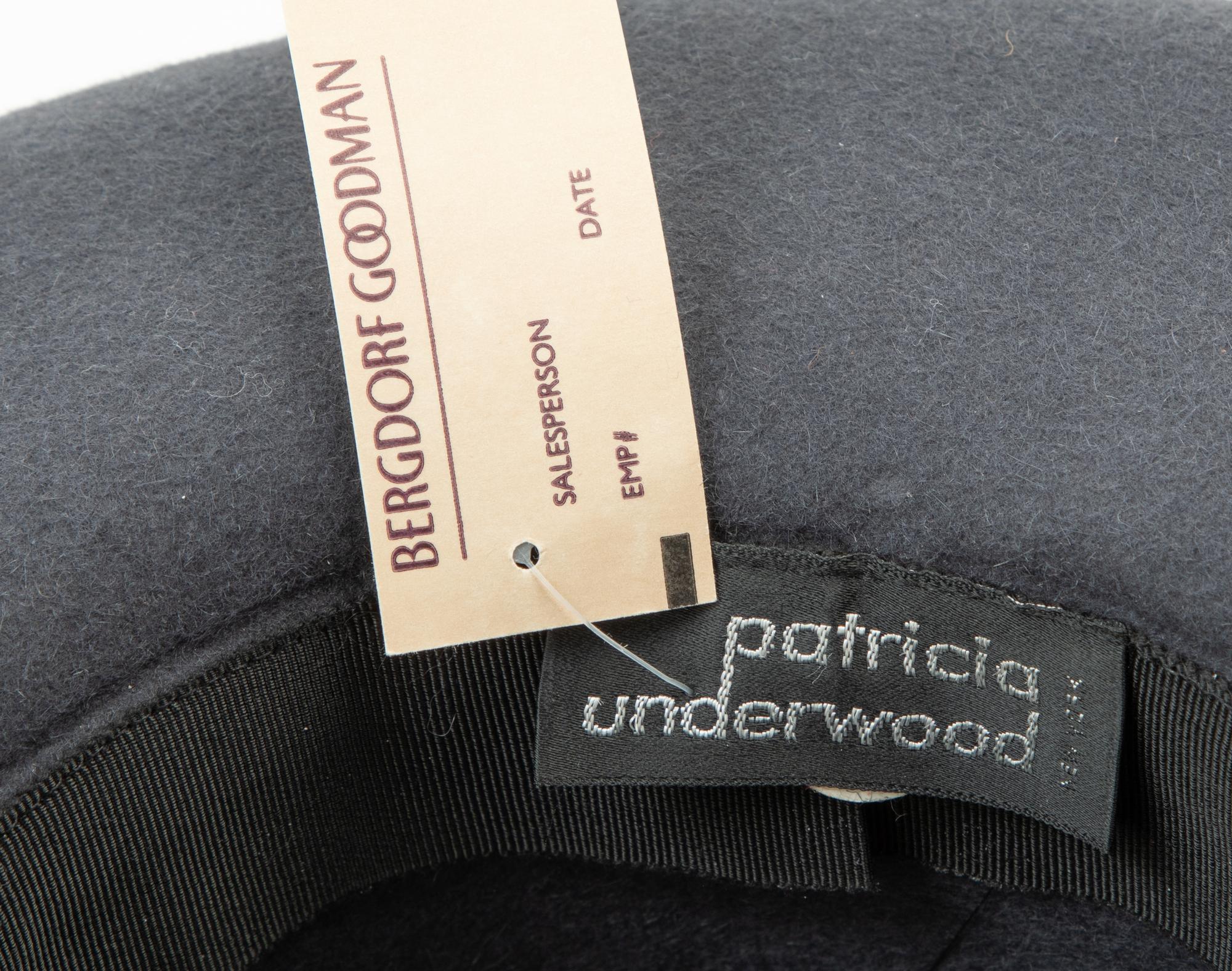 Patricia Underwood Blue Felt Hat, 1990s