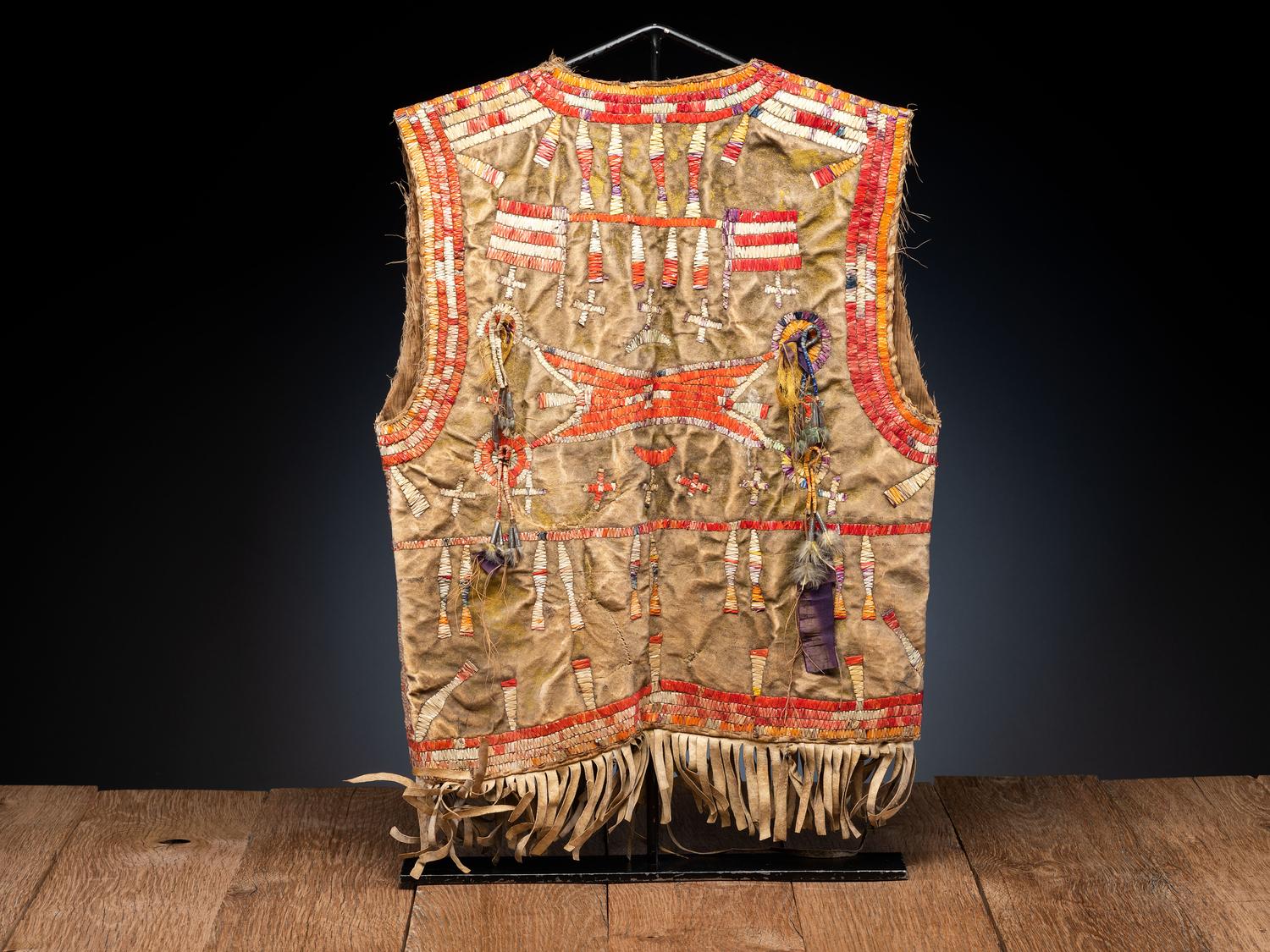 Fort Berthold Quilled Hide Vest