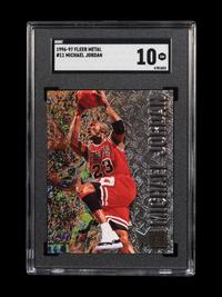 A 1996-97 Fleer Metal Michael Jordan Basketball Card No. 11 (SGC 10 GEM MINT)