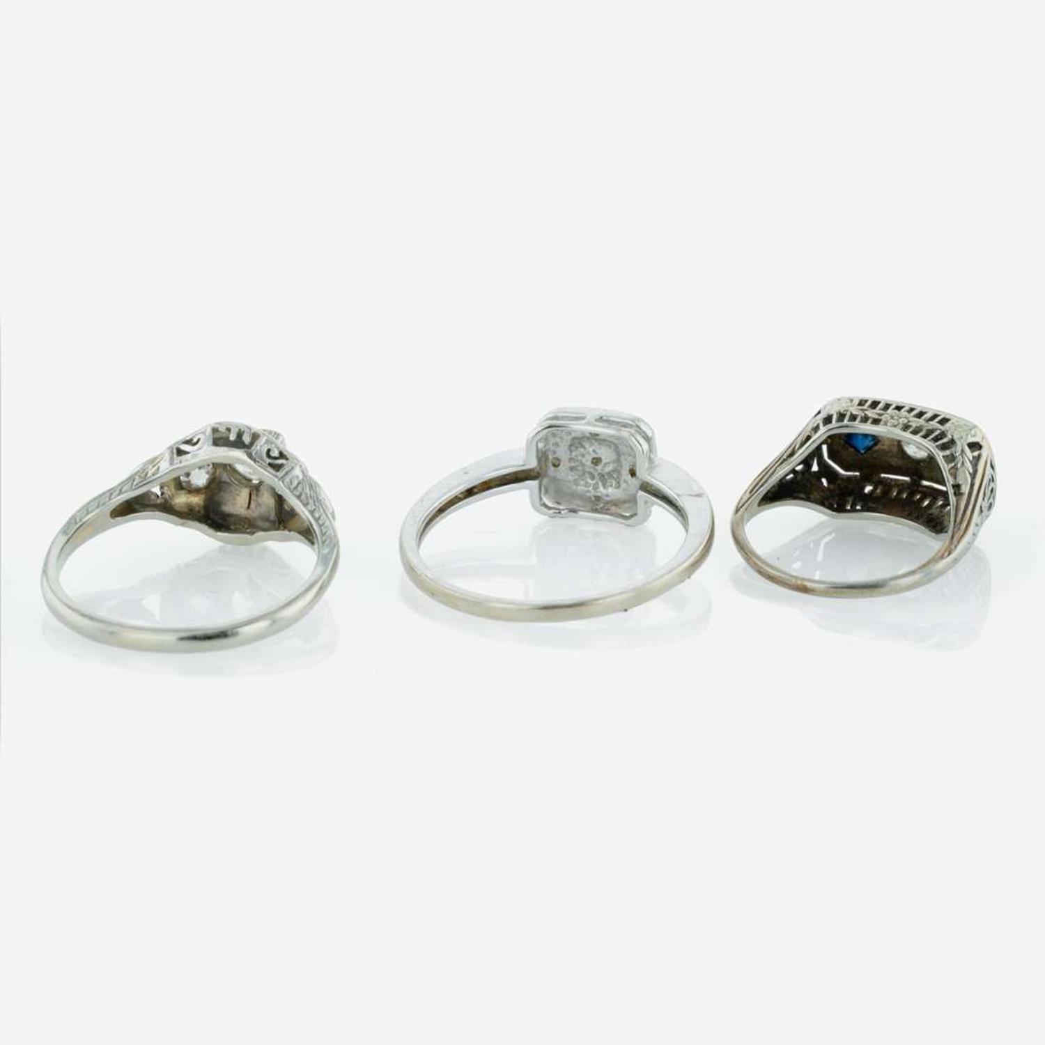 A Collection of Ladies White Gold and Gemstone Rings