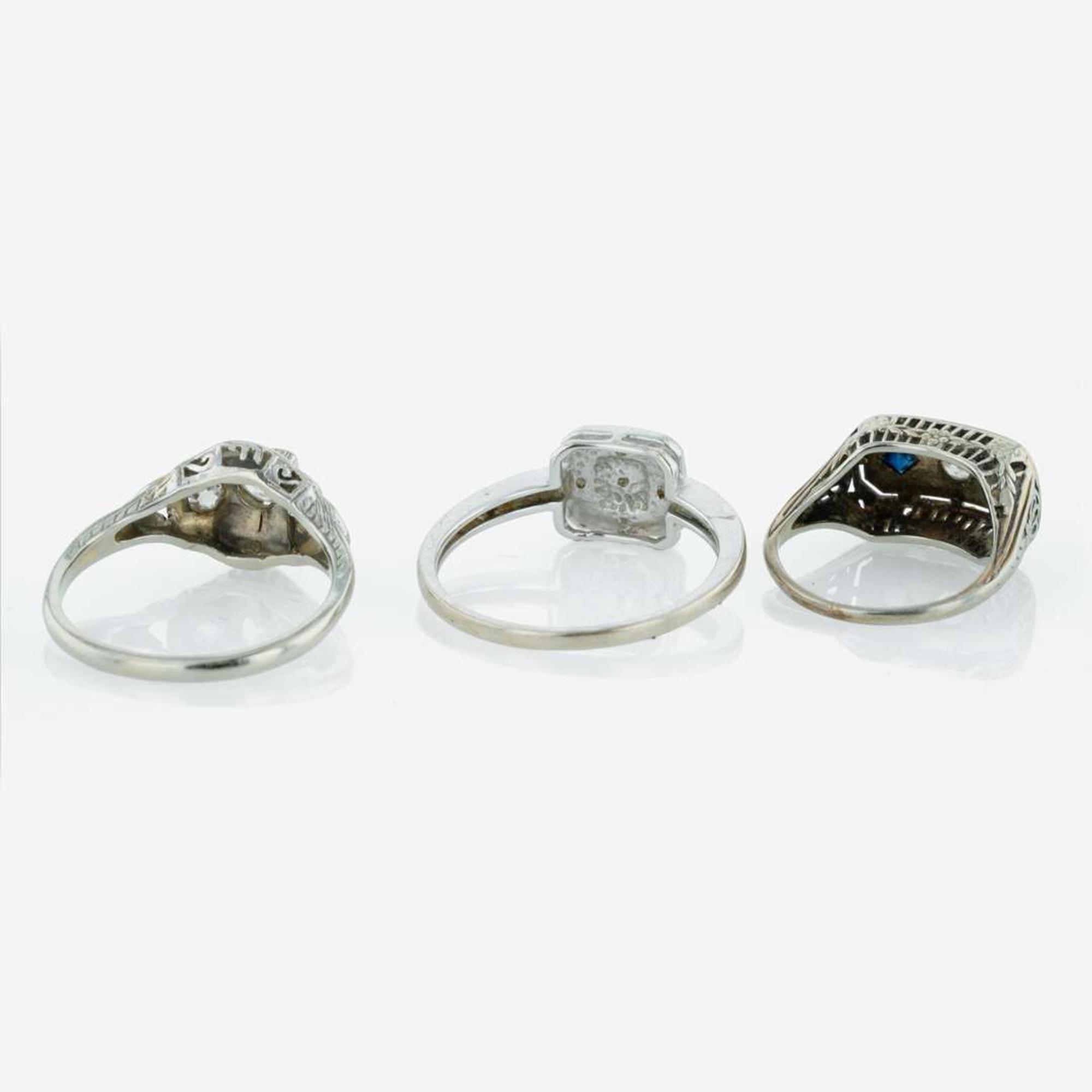 A Collection of Ladies White Gold and Gemstone Rings