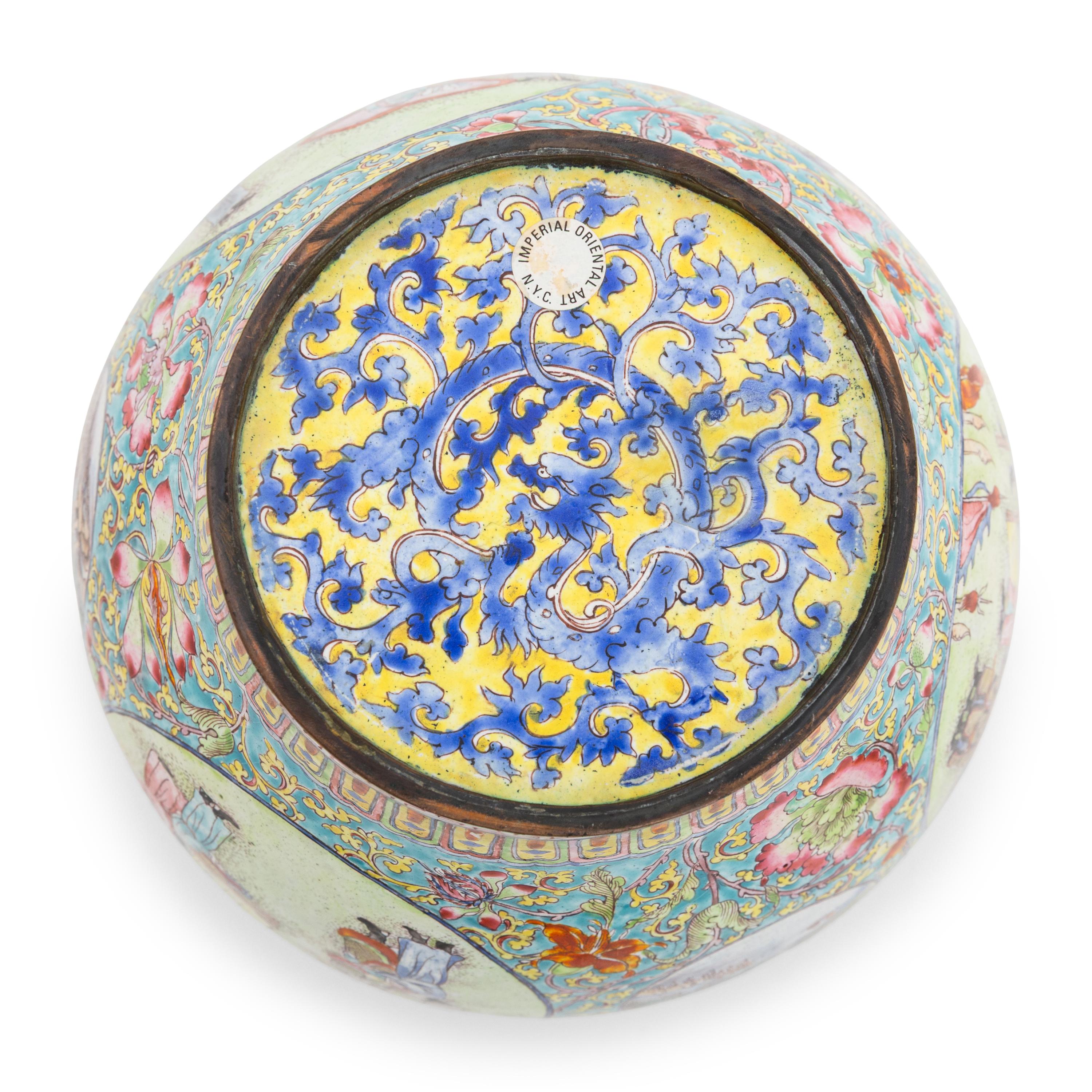 A Pair of Canton Enamel Jars and Covers