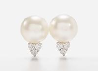 An 18K White Gold, South Sea Pearl, and Diamond Earrings and Necklace Suite