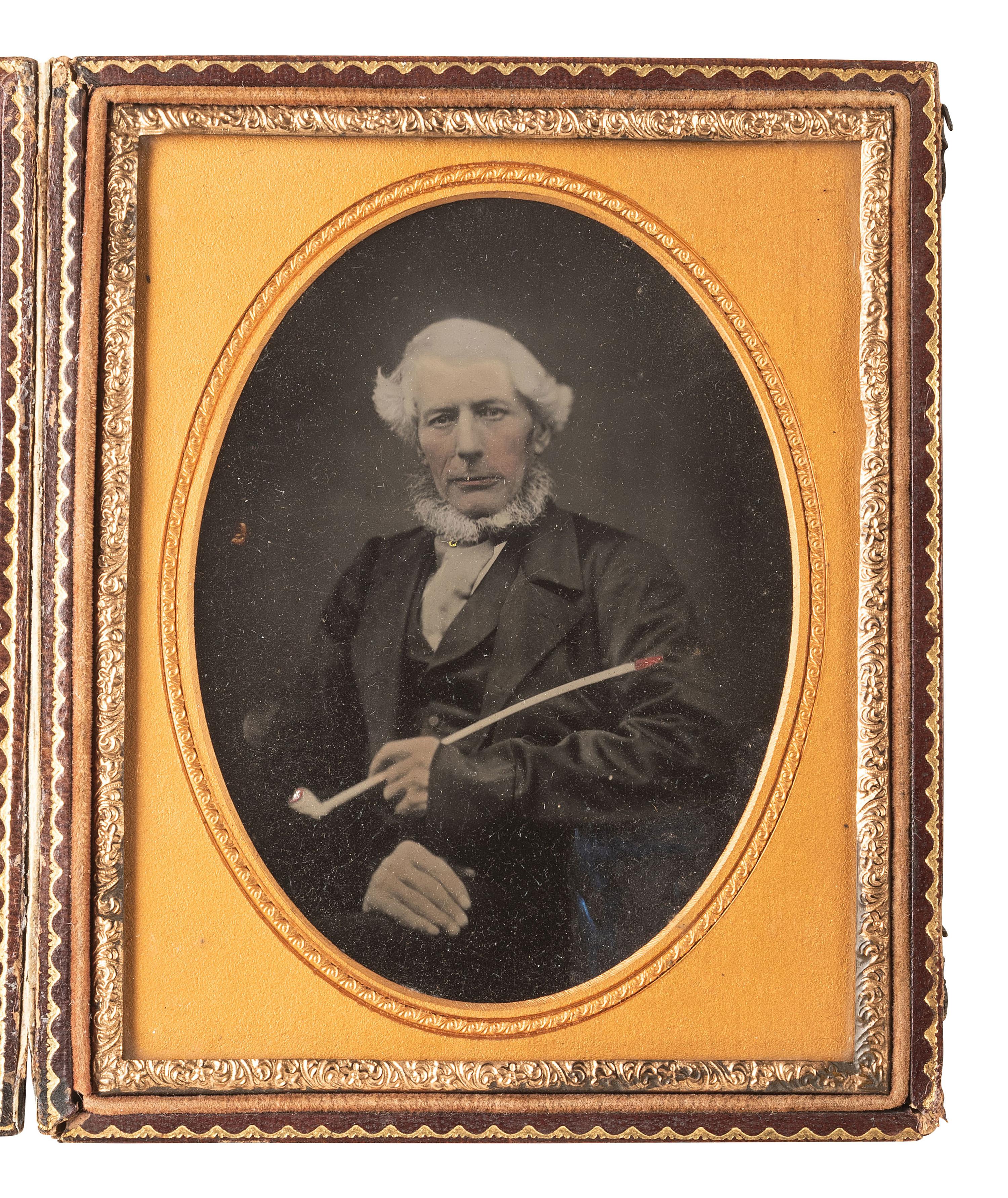 [EARLY PHOTOGRAPHY]. A pair of undersized half plate images of elderly characters.