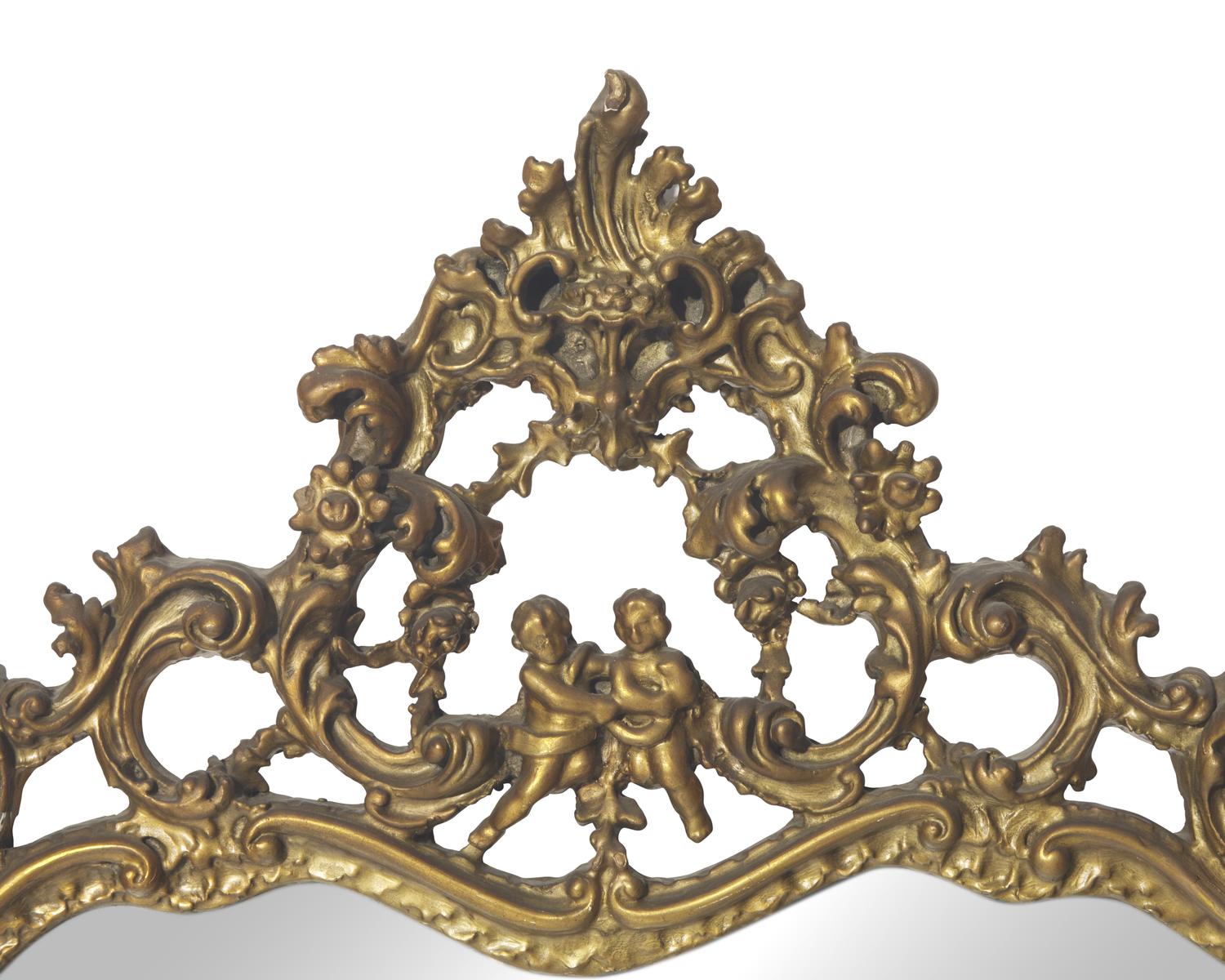 A Louis XVI Style Giltwood Overmantel Mirror