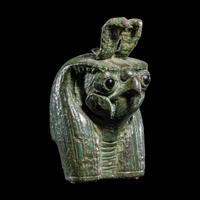 An Egyptian Bronze Head of Montu