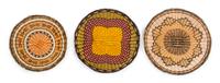 Three Hopi Polychrome Baskets Diameter of largest 13 inches