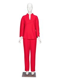Ralph Rucci, Red Crêpe Pantsuit Ensemble