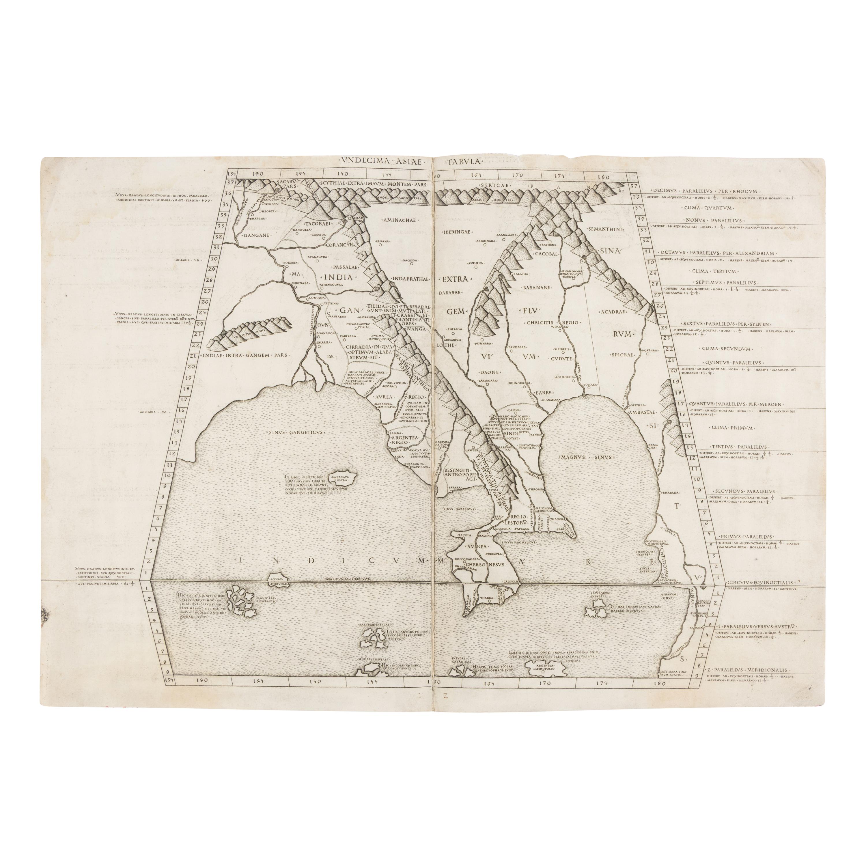 [Map]. Ptolemy, Claudius (ca 100-170). Undecima Asiae Tabula . Rome, 1478 or 1490.