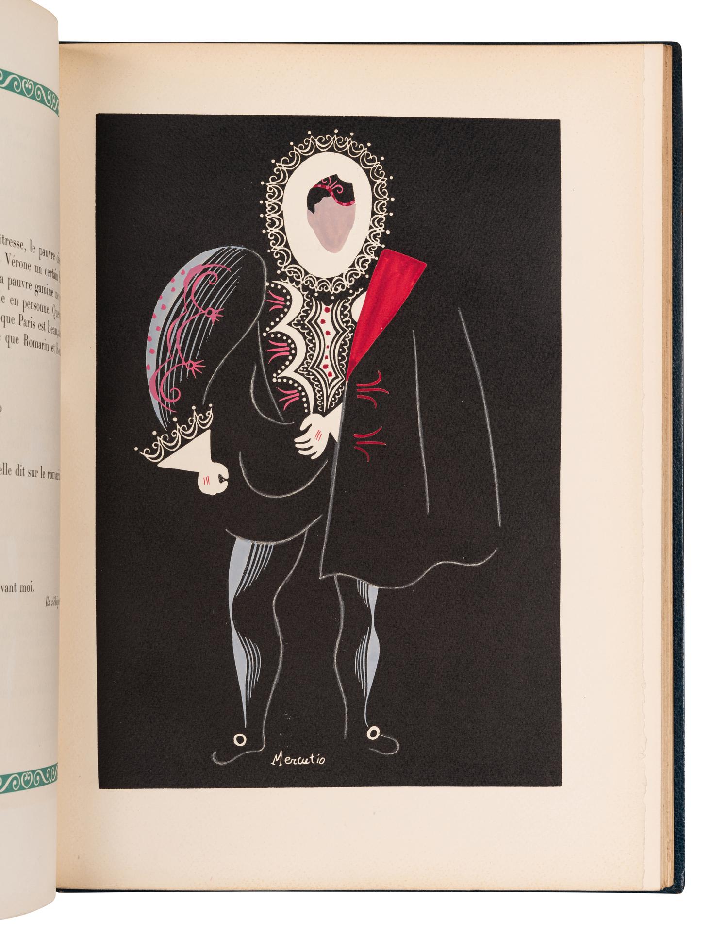 [ARTIST'S BOOK]. SHAKESPEARE, William (1564-1616). Roméo et Juliette, Prétexte a Mise en Scène par Jean Cocteau, d’après le Drame de William Shakespeare. Décors et Costumes de Jean Hugo. Paris: Au Sans Pareil, 1926.