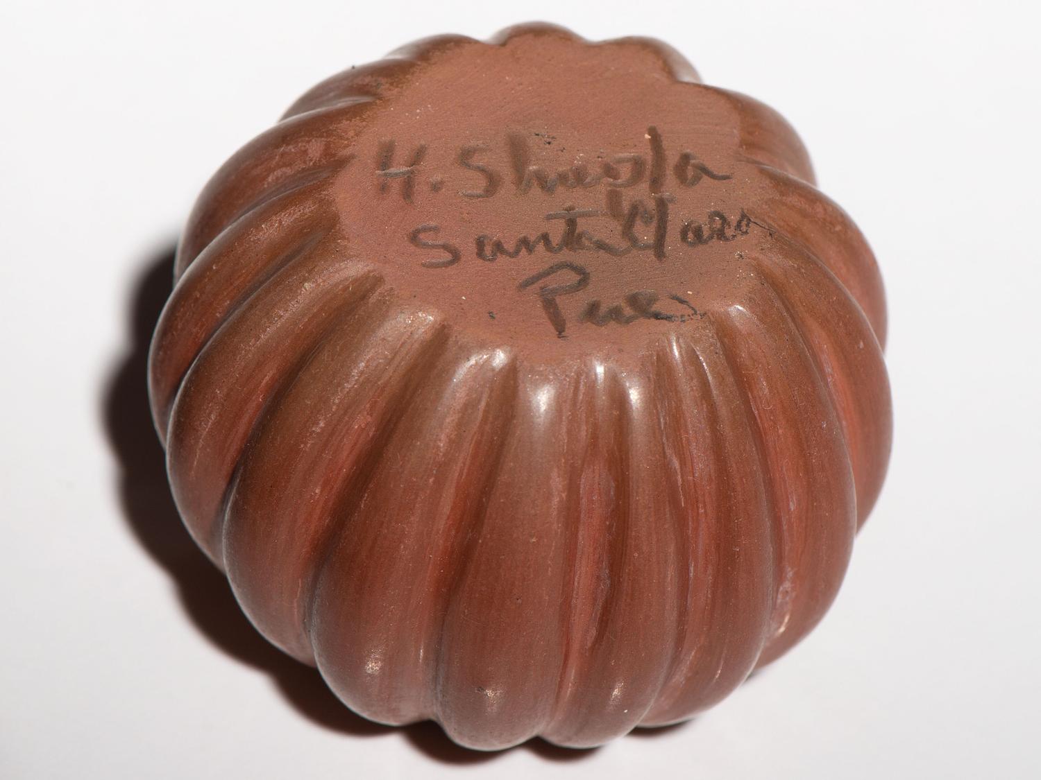 Miniature Redware Pottery Melon Jars