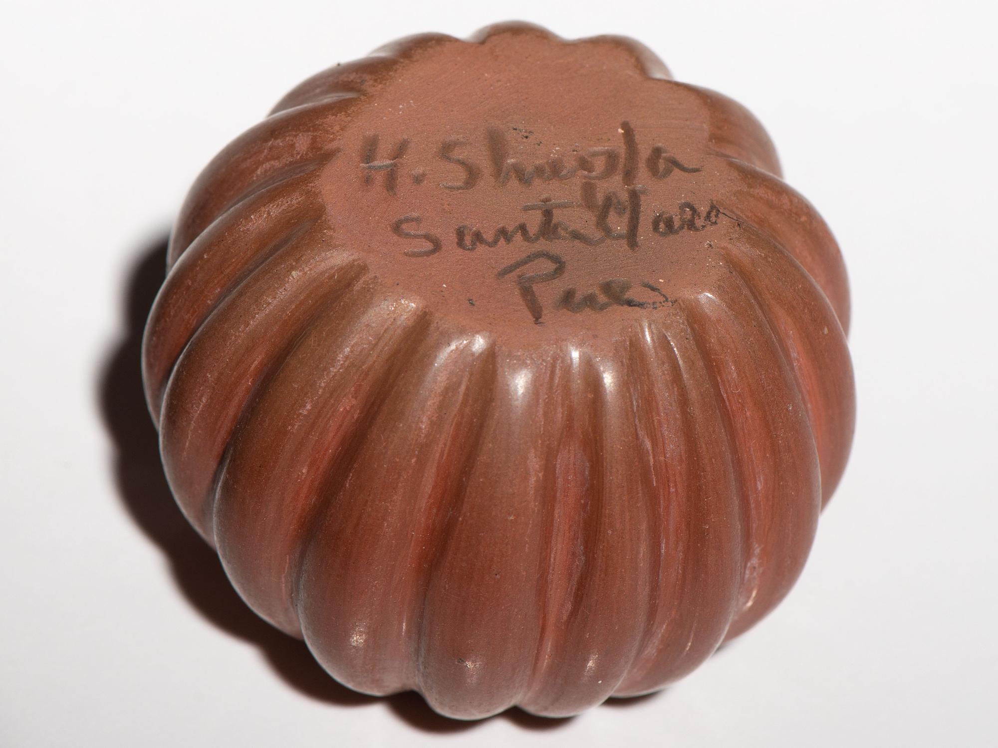 Miniature Redware Pottery Melon Jars