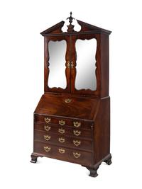 A George III Mahogany Bureau Cabinet