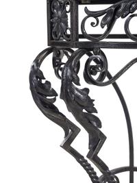 A French Iron and Marble-Top Console Table