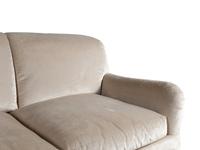 A Velvet-Upholstered Three-Cushion Sofa