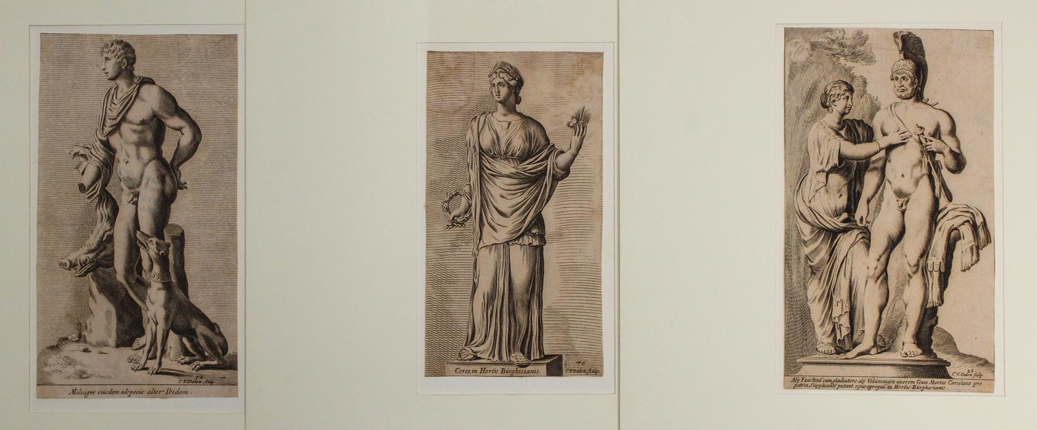 Cornelis van Dalen I, (Dutch, 1592-1665), a group of 9 engravings after Francois Perrier depicting Roman gods and emperors.