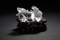 A Rock Crystal 'Lion' Carving
