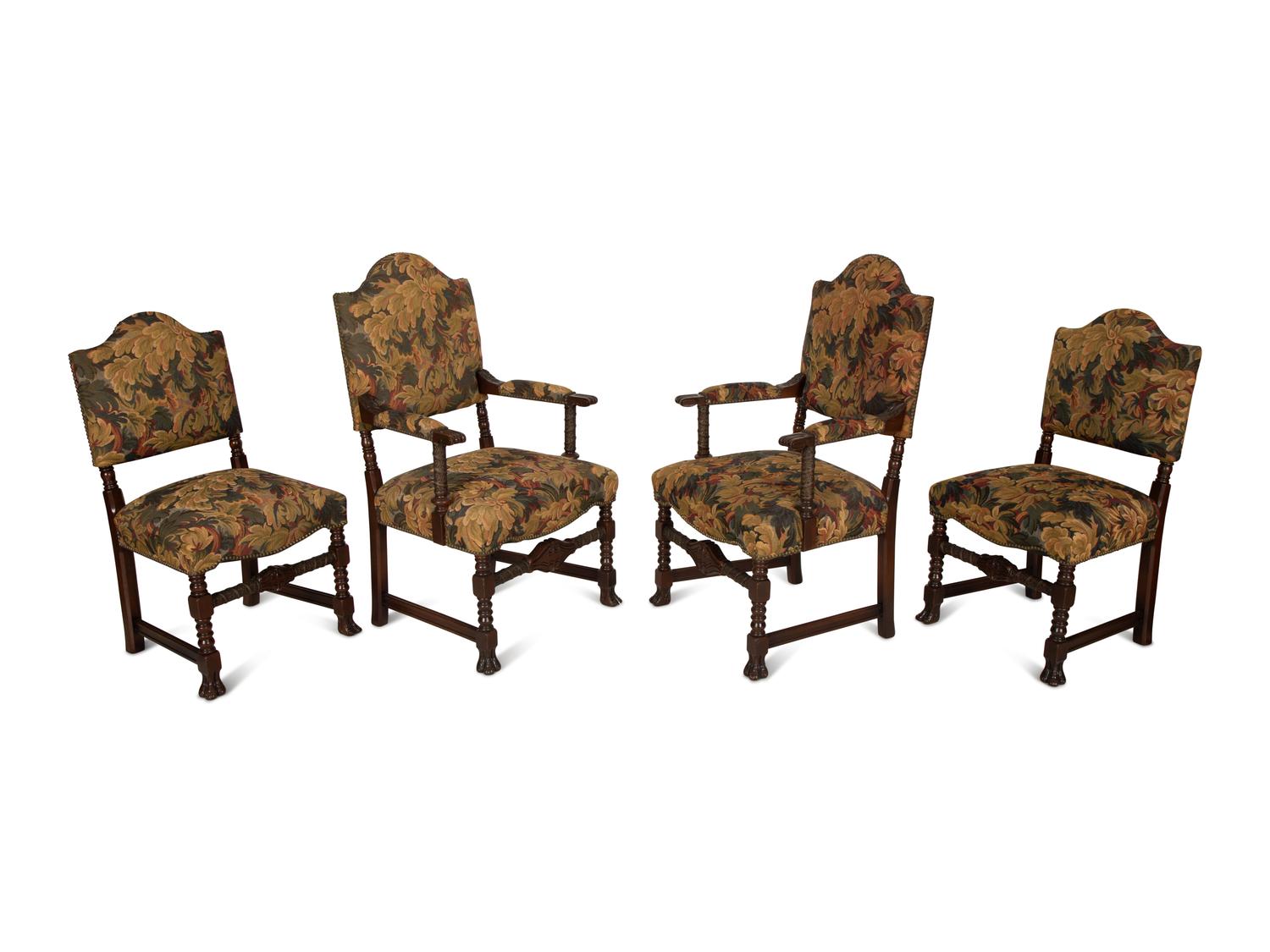 A Set of Six Baroque Style Dining Chairs