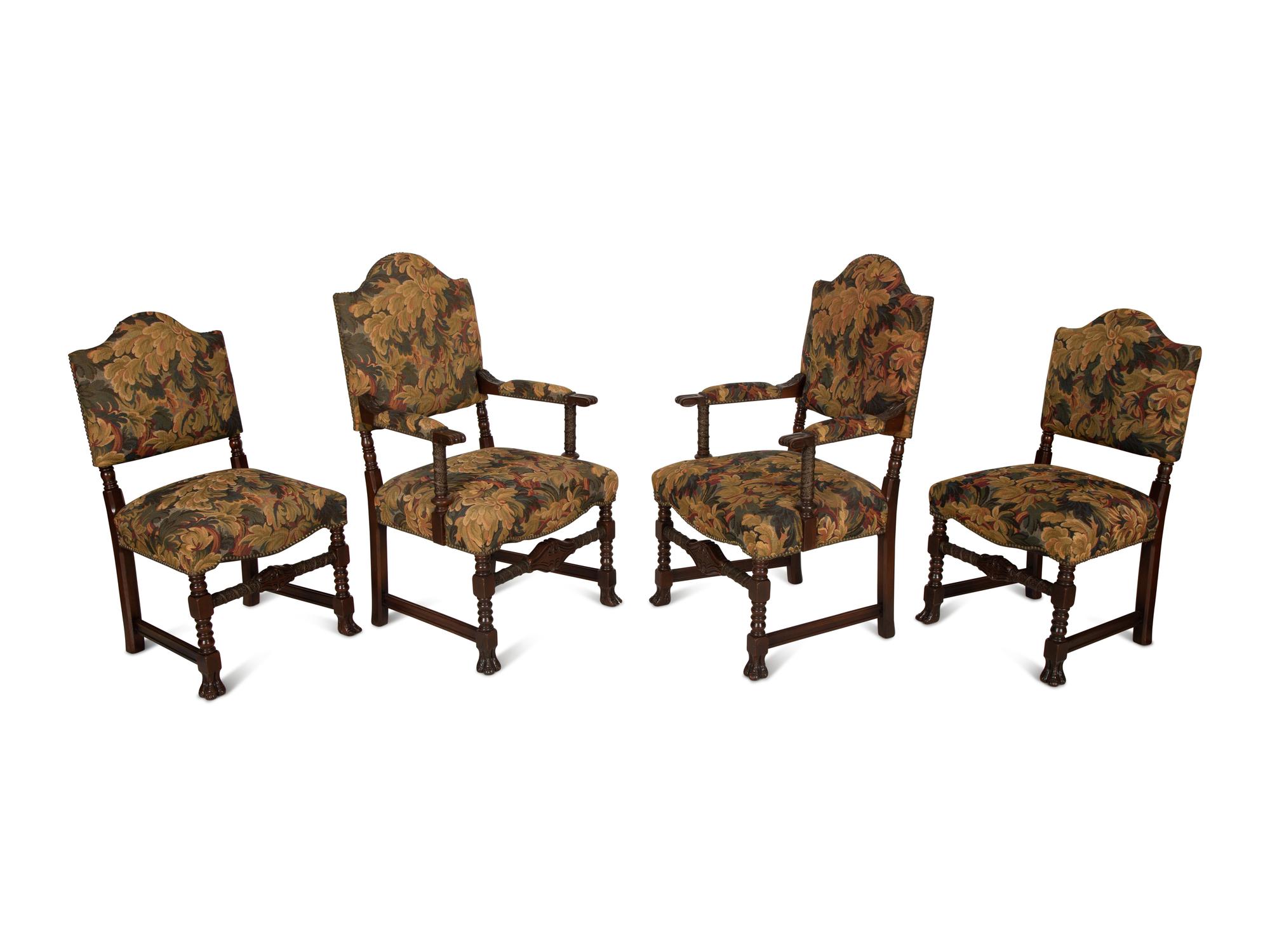 A Set of Six Baroque Style Dining Chairs