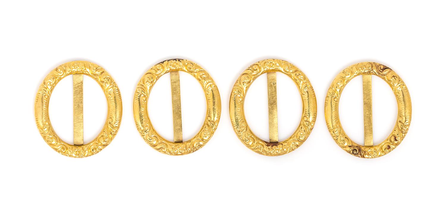 A Collection of Antique 14 Karat Yellow Gold Buckles, 11.10 dwts.