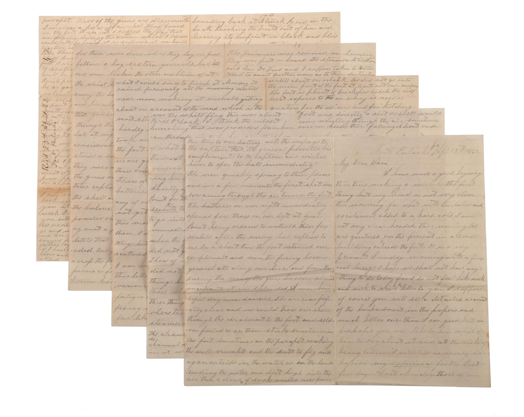 [CIVIL WAR]. War-date letters of Corporal Edwin J. Barden, 7th Regiment Connecticut Volunteer Infantry, combat soldier and later clerk at Headquarters Department of the South, Headquarters X Corps, and Headquarters US Army, Office of Chief Commissary.