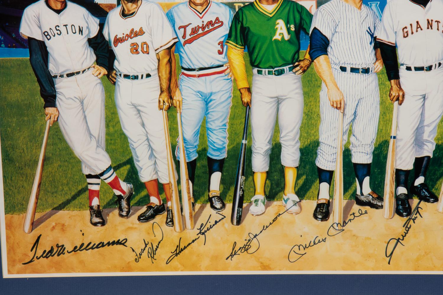 A 1988 500 Home Run Club Ron Lewis Multi Signed Print,