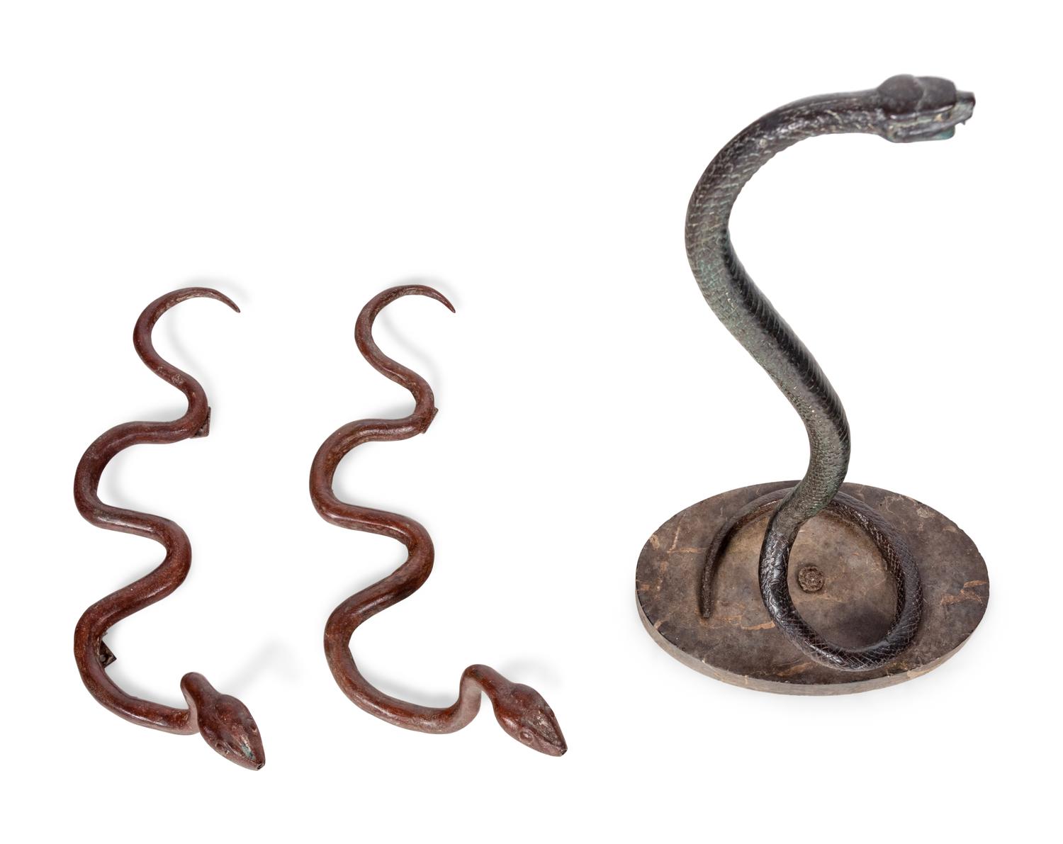 Three Continental Bronze Snakes