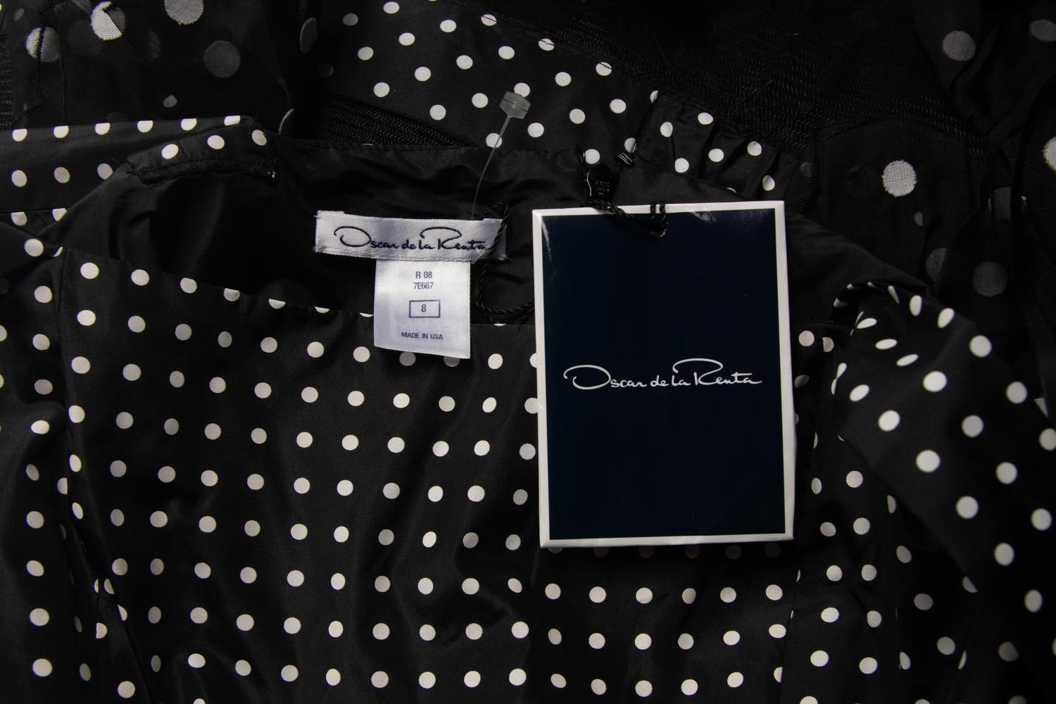 Oscar de la Renta Polka Dot Cocktail Dress