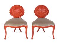 A Pair of Christoper Guy Red Lacquer Venus Chairs — 20TH/21ST CENTURY