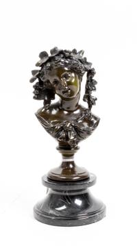After Auguste Moreau, FRENCH, 20TH CENTURY, Bust of a Young Woman